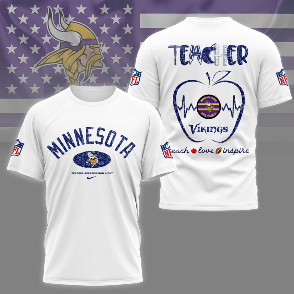 Minnesota Vikings |PREMIUM 3D TEACHER APPRECIATION DAY SHIRT NY