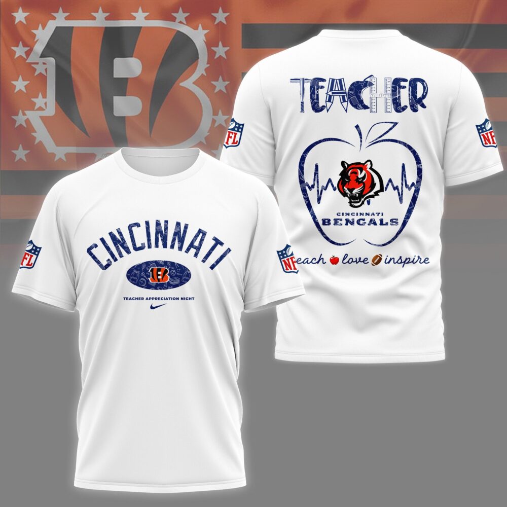 Cincinnati Bengals |PREMIUM 3D TEACHER APPRECIATION DAY SHIRT NY