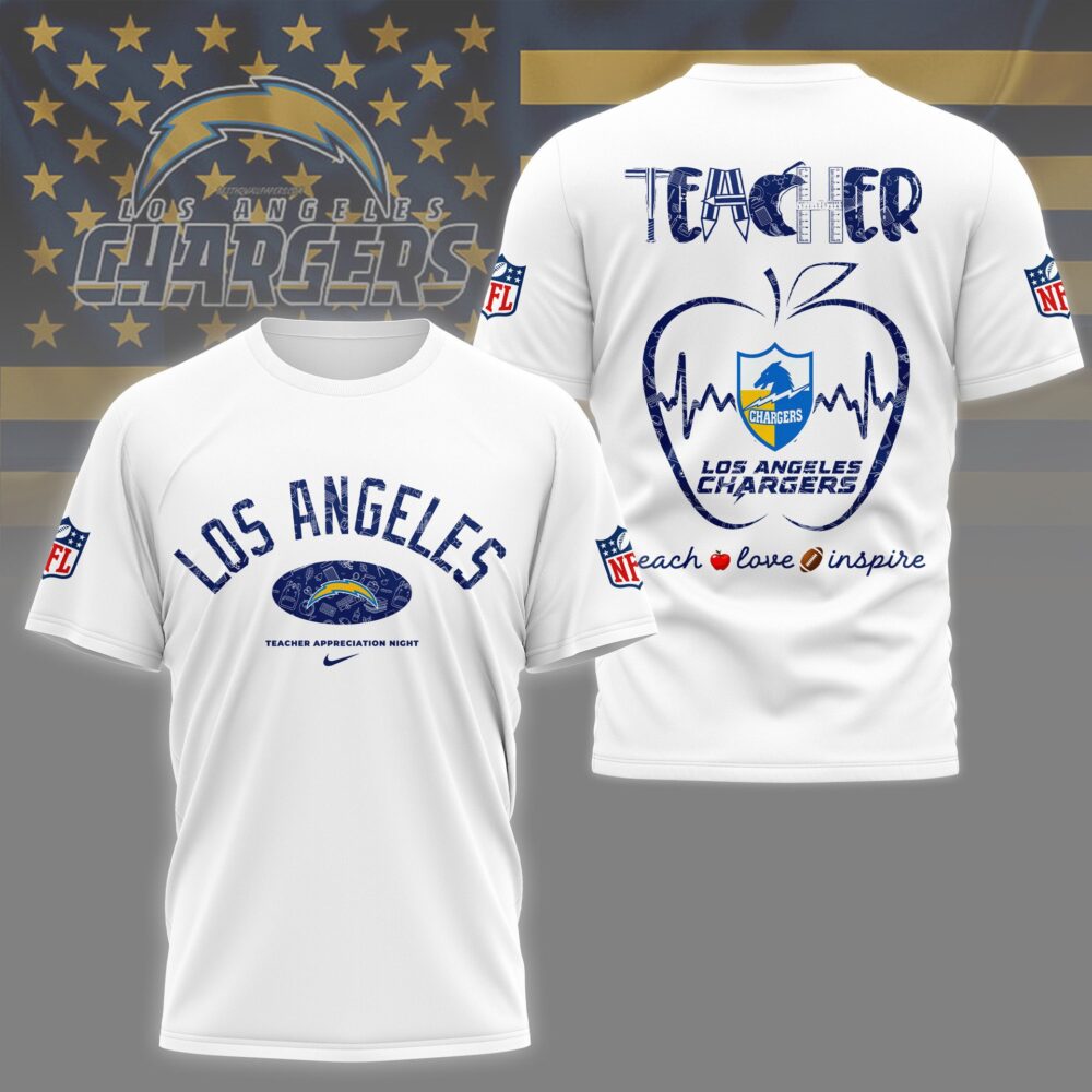Los Angeles Chargers |PREMIUM 3D TEACHER APPRECIATION DAY SHIRT NY