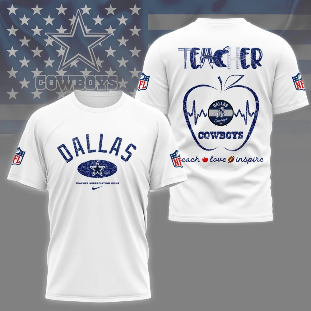 Dallas Cowboys |PREMIUM 3D TEACHER APPRECIATION DAY SHIRT NY