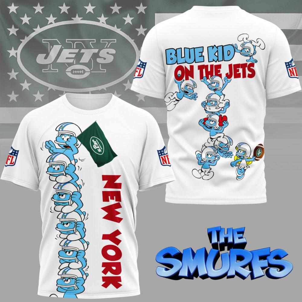 New York Jets | Premium NFL x Smurfs 3D Shirt NY - White