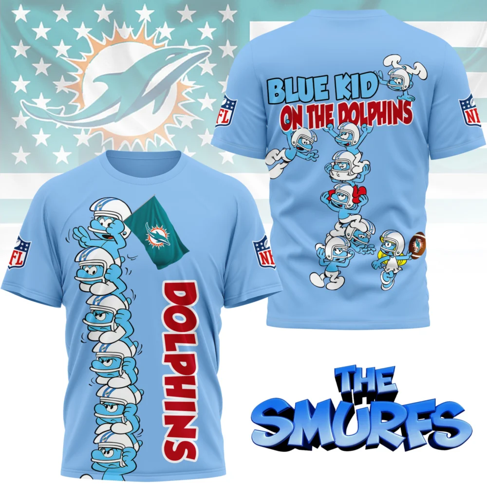 Miami Dolphins | Premium NFL x Smurfs 3D Shirt NY
