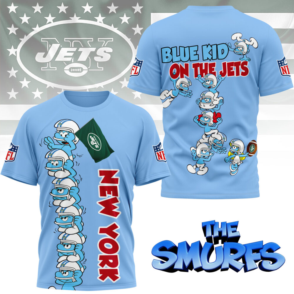 New York Jets | Premium NFL x Smurfs 3D Shirt NY - 3XL, Black