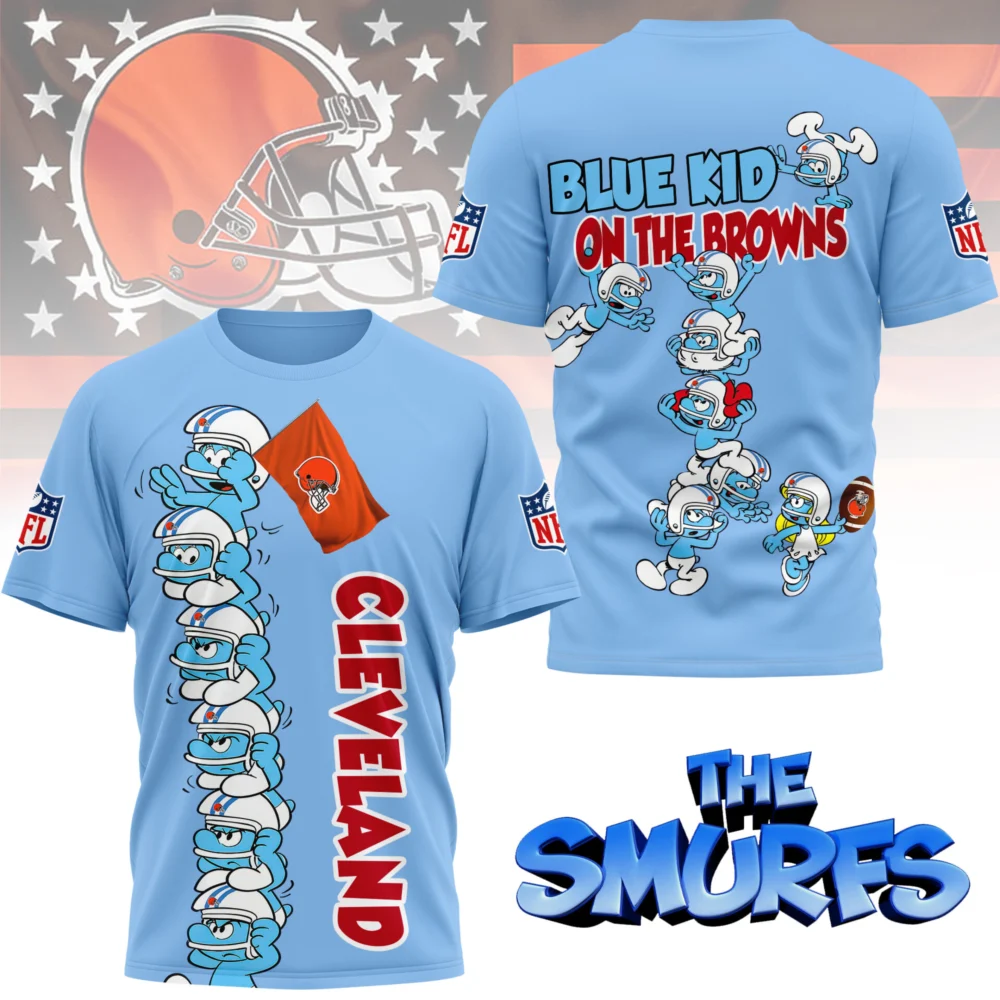 Cleveland Browns | Premium NFL x Smurfs 3D Shirt NY