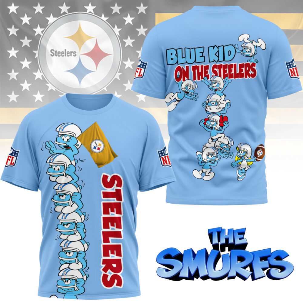 Pittsburgh Steelers | Premium NFL x Smurfs 3D Shirt NY - XL, Blue