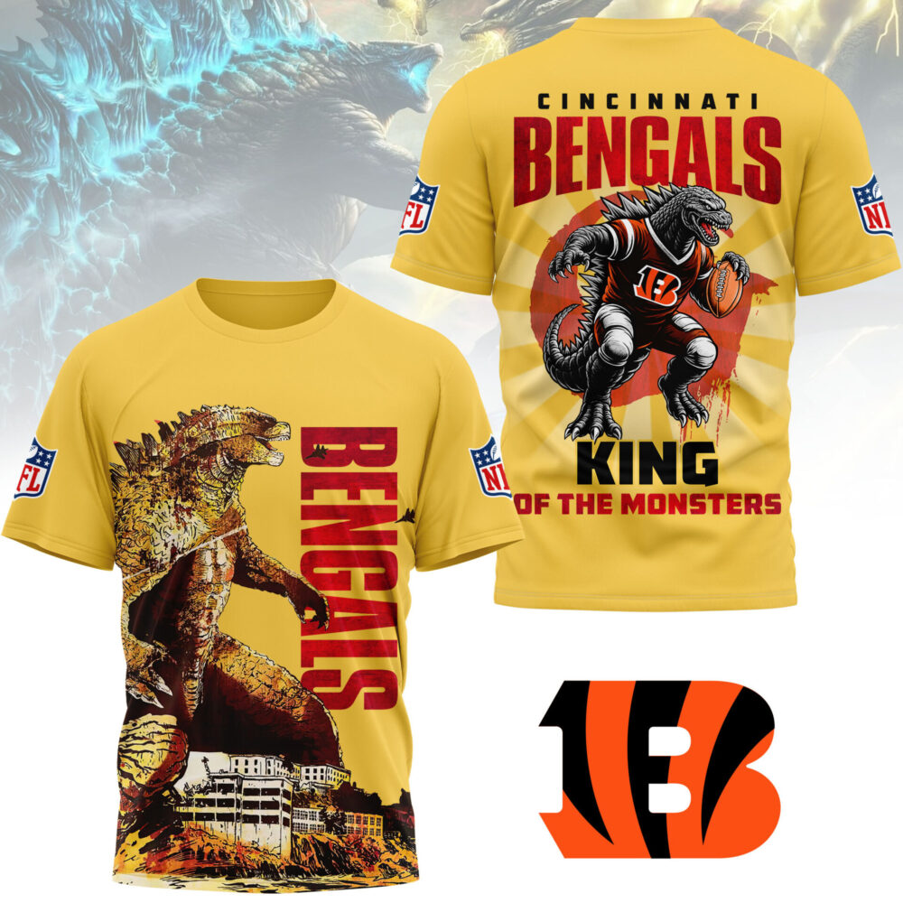 Cincinnati Bengals | Premium NFL Godzilla King of the Monsters 3D Shirt NY