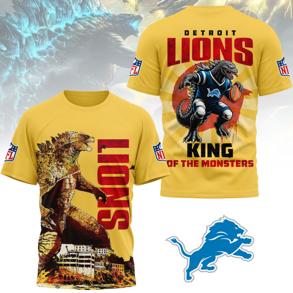 Detroit Lions | Premium NFL Godzilla King of the Monsters 3D Shirt NY