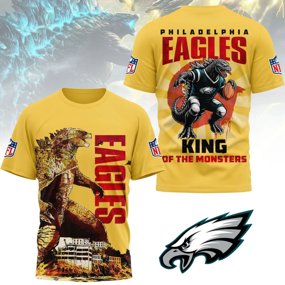 Philadelphia Eagles | Premium NFL Godzilla King of the Monsters 3D Shirt NY