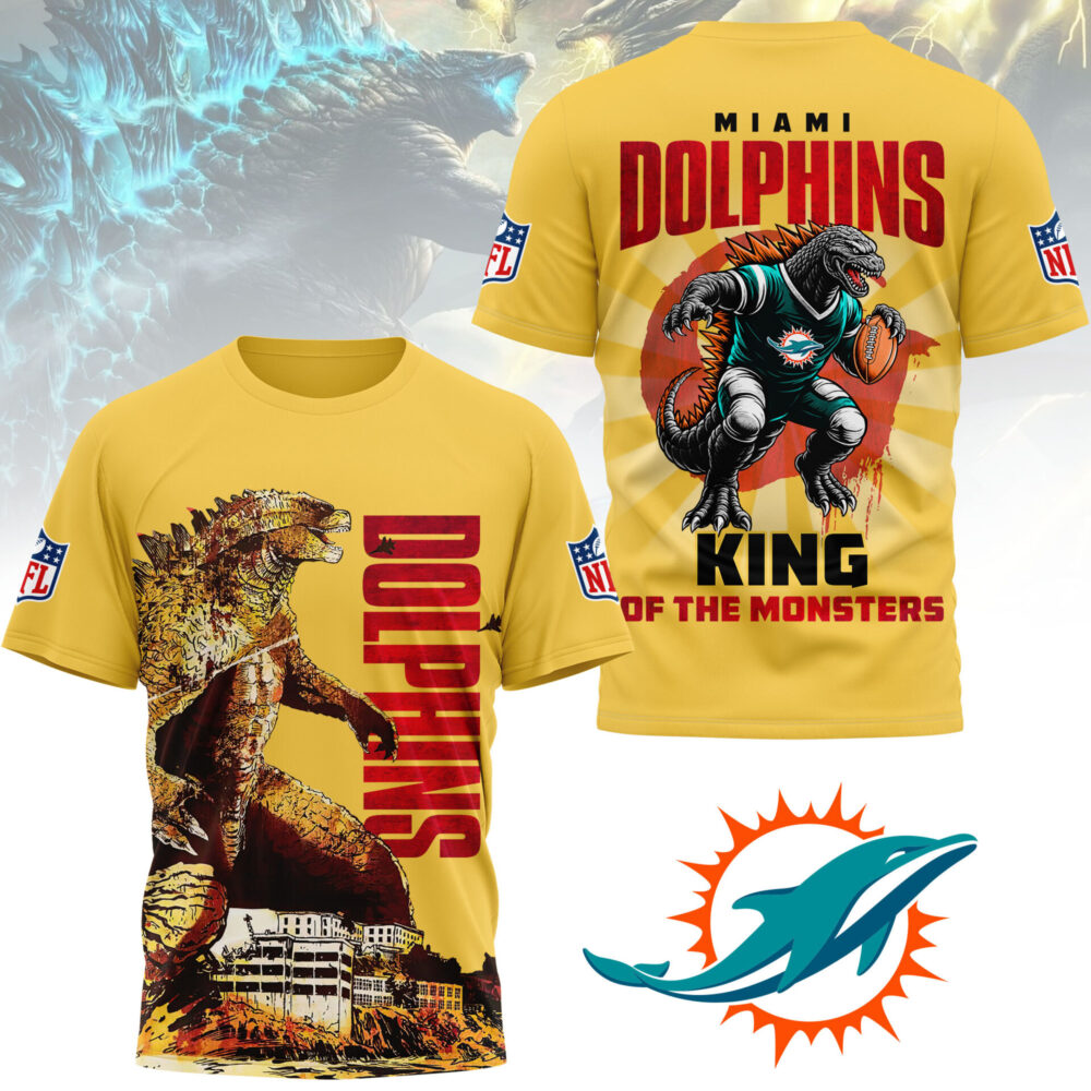 Miami Dolphins | Premium NFL Godzilla King of the Monsters 3D Shirt NY
