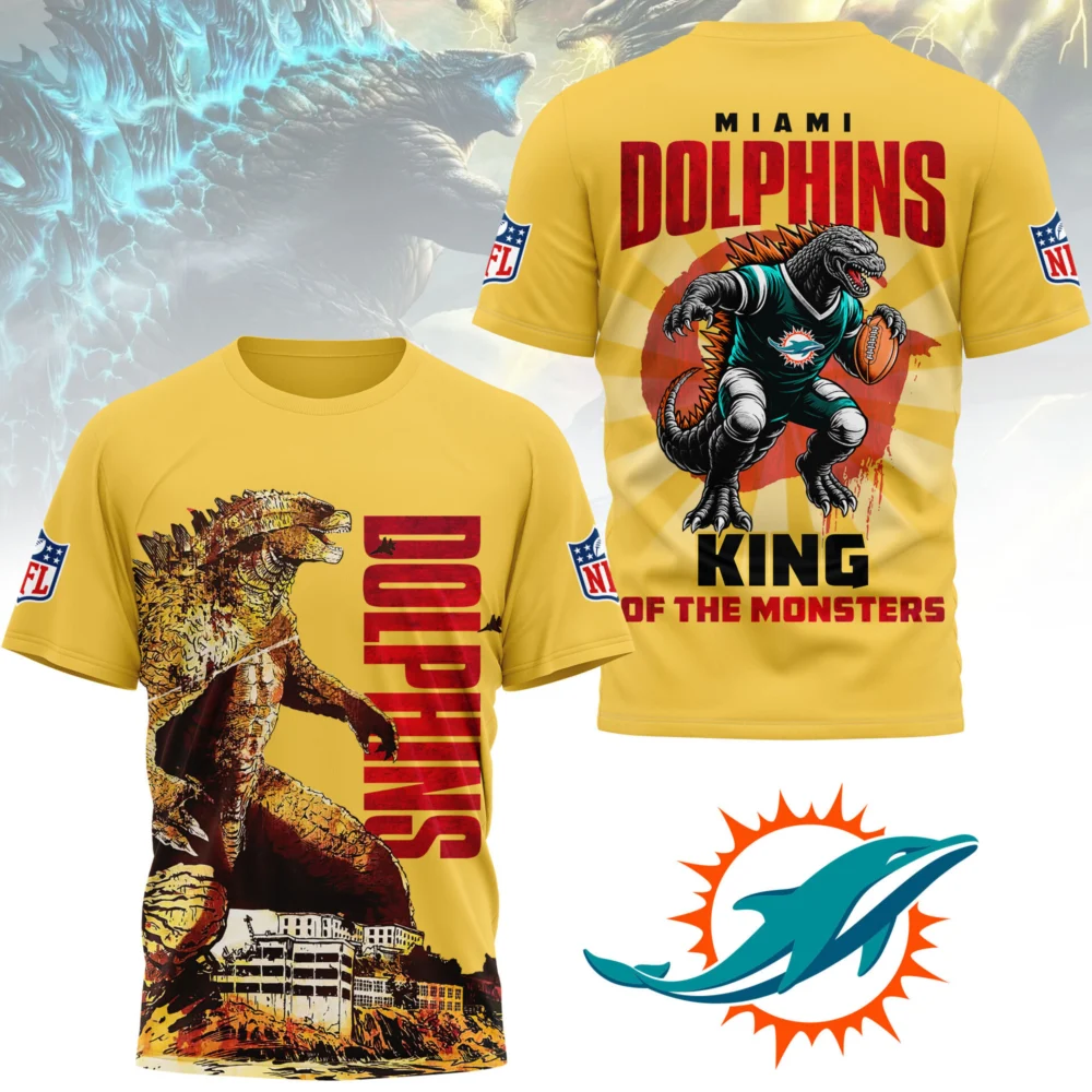 Miami Dolphins | Premium NFL Godzilla King of the Monsters 3D Shirt NY