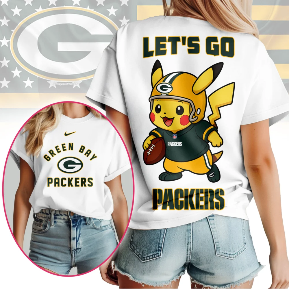 Green Bay Packers | Premium NFL Pokemon Fan 3D Shirt NY - 4XL, Green