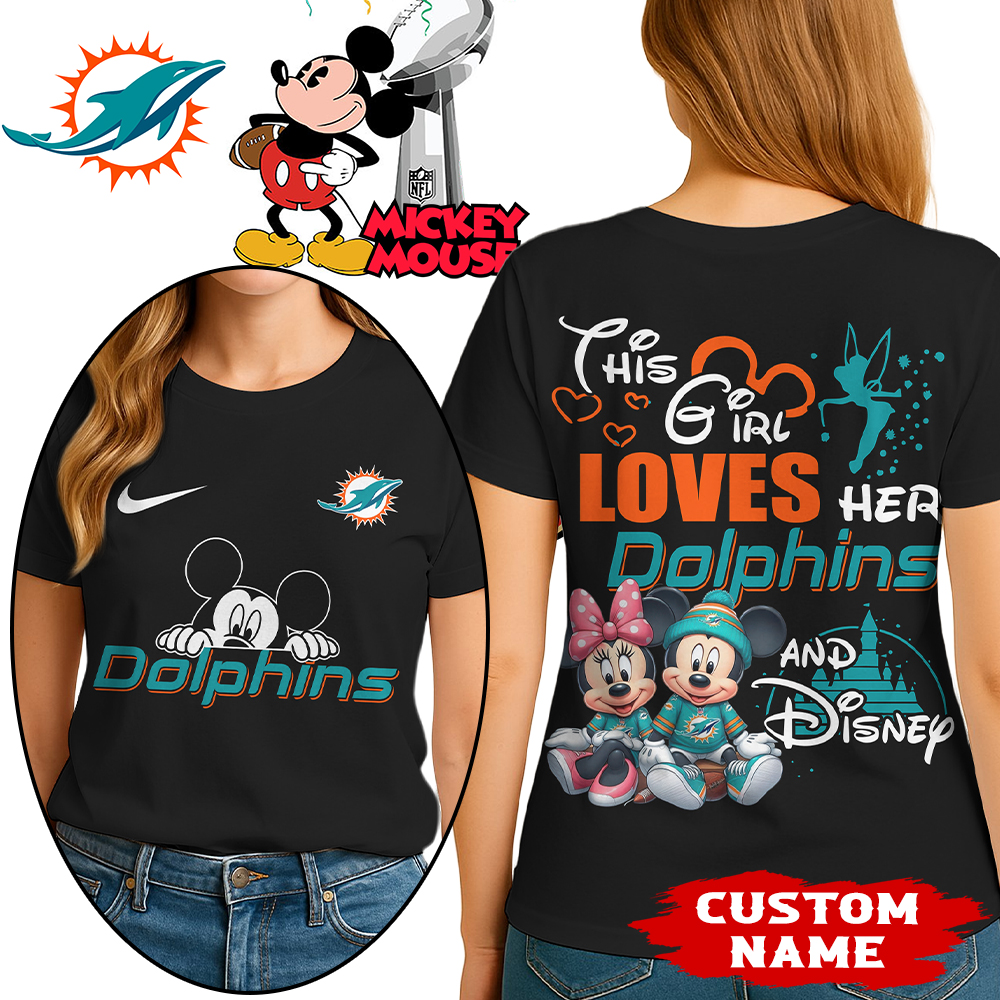Miami Dolphins | Premium NFL Mickey Shirt HI - Black