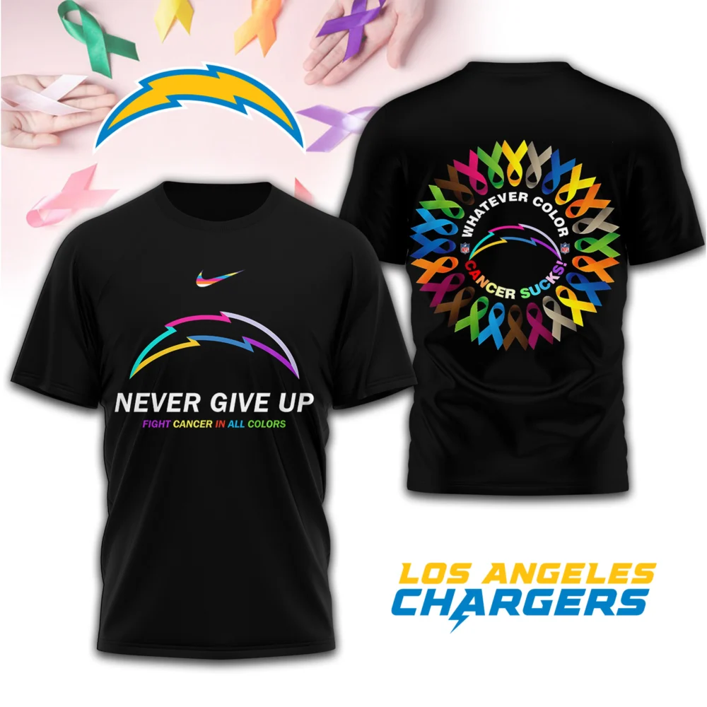 Los Angeles Chargers | Premium Fight Cancer In All Colors 3D Shirt TD