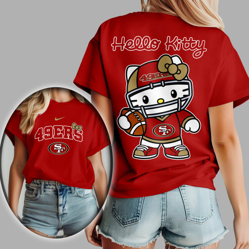 San Francisco 49ers | Premium NFL Hello Kitty 3D Shirt TD - Red, XL