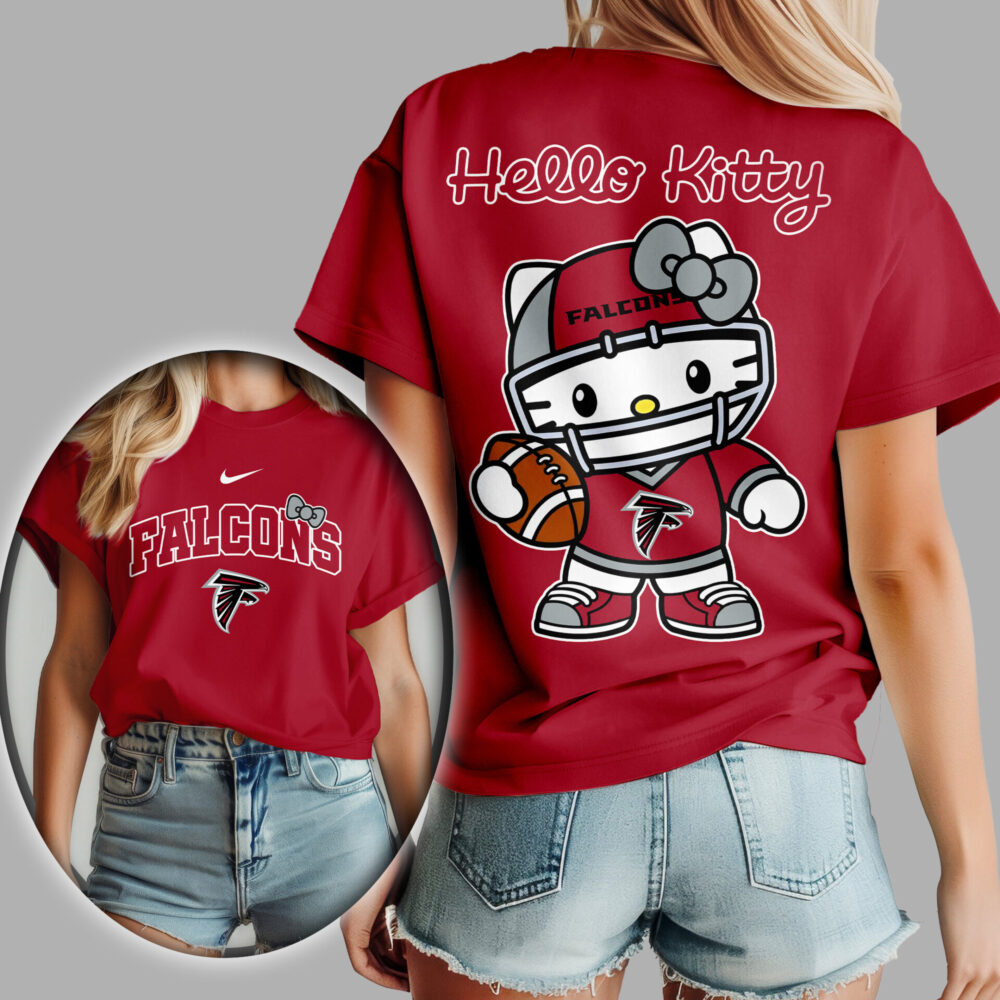 Atlanta Falcons | Premium NFL Hello Kitty Women Shirt TD - Red, M