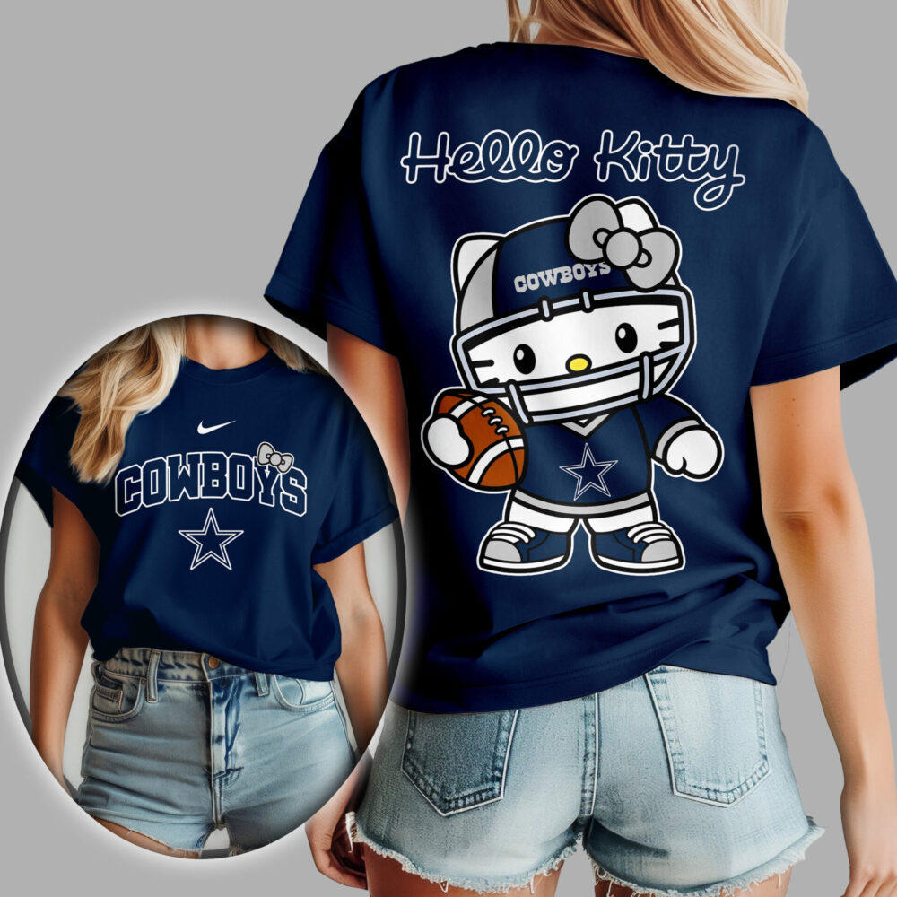 Dallas Cowboys | Premium NFL Hello Kitty Women Shirt TD - Blue, L