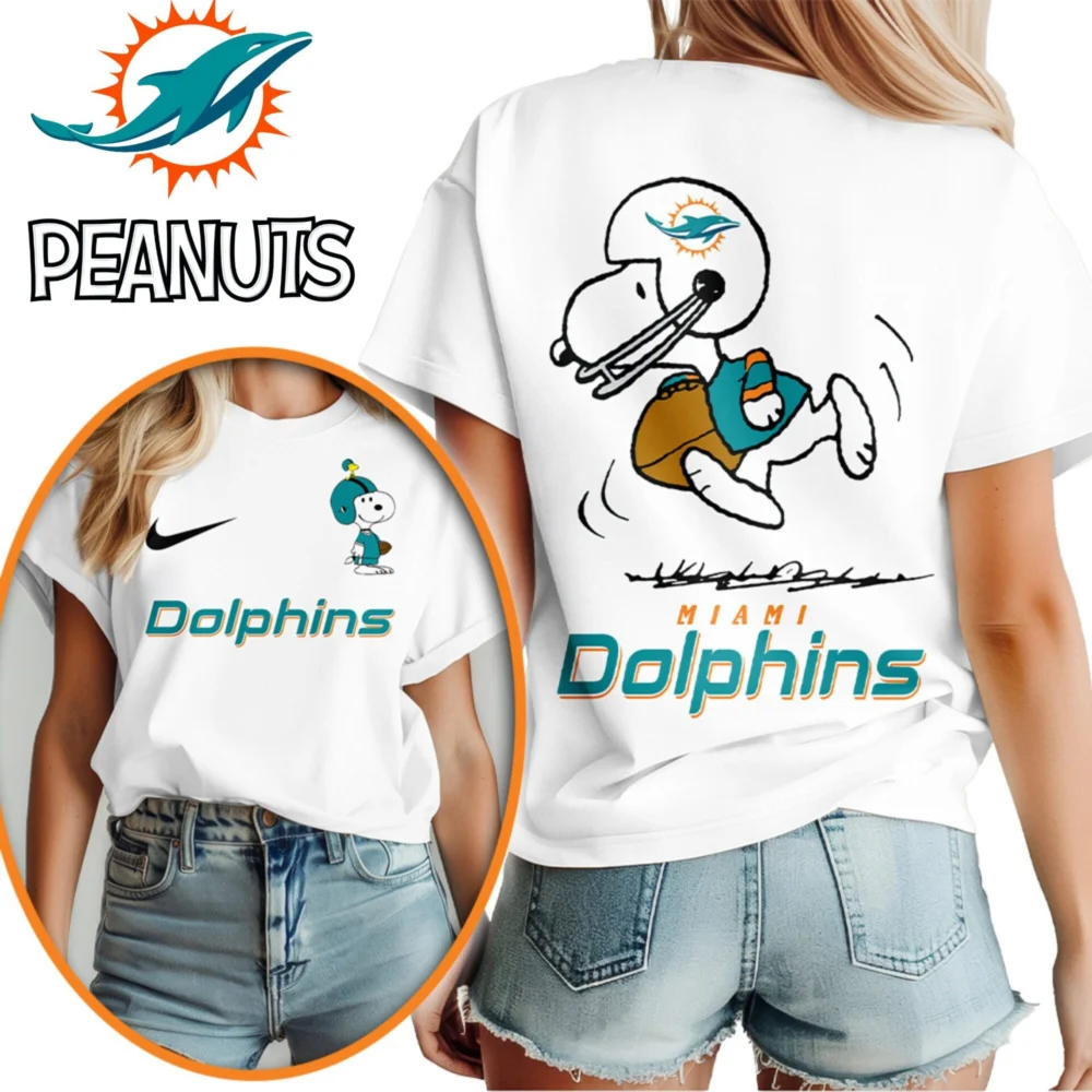 Miami Dolphins | Premium NFL x Peanuts 3D Shirt HI