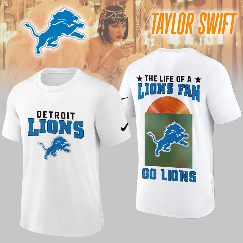 Detroit Lions | Premium NFL x Taylor Swift 3D Shirt HI - White