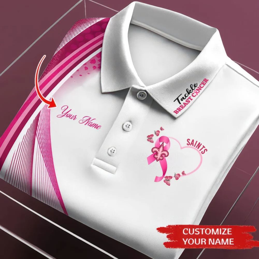 New Orleans Saints | Premium NFL Tackle Breast Cancer Polo Shirt TD