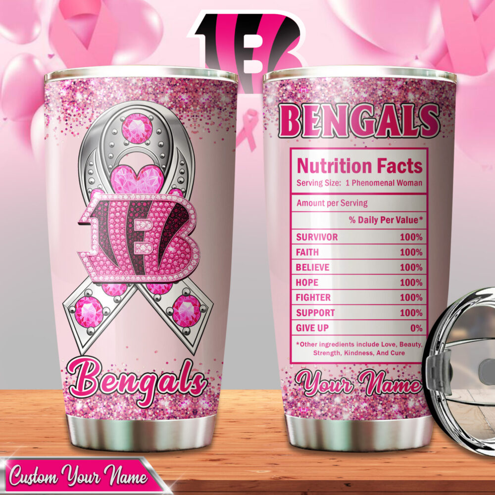 Cincinnati Bengals | Premium NFL Breast Cancer Tumbler TD