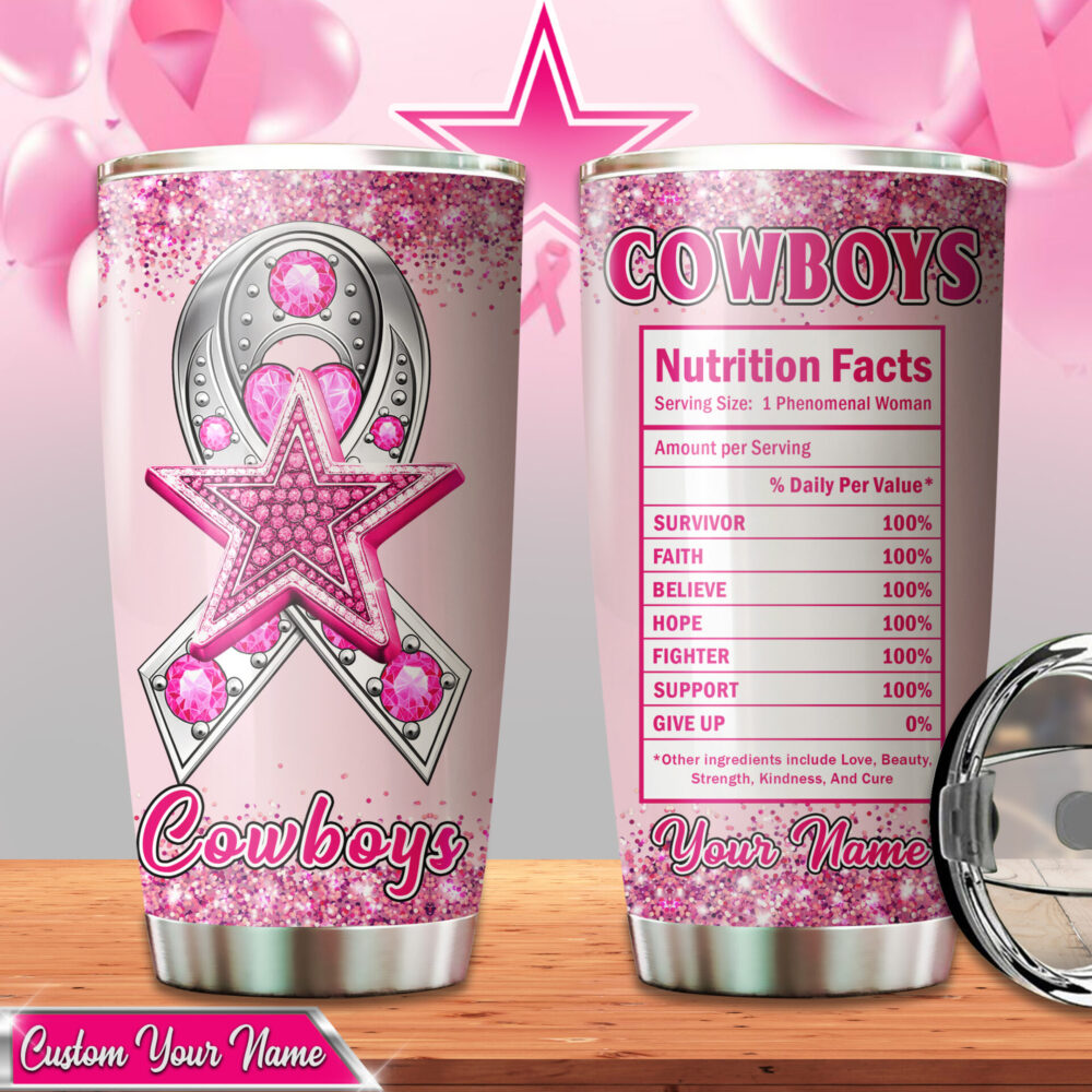 Dallas Cowboys | Premium NFL Breast Cancer Tumbler TD