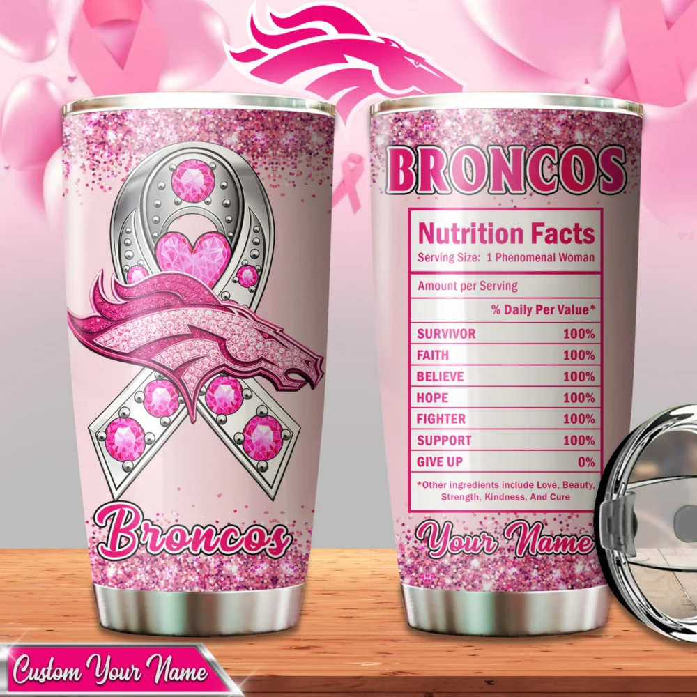 Denver Broncos | Premium NFL Breast Cancer Tumbler TD - 20oz