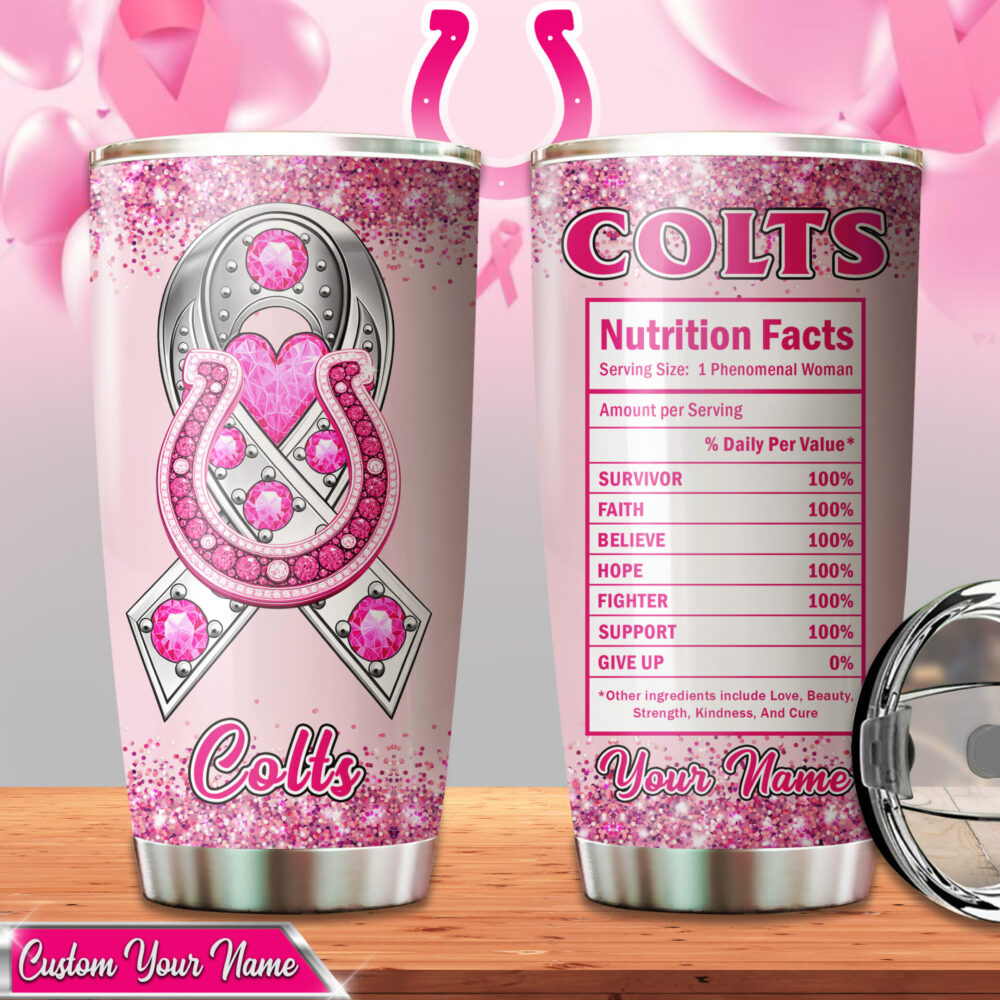 Indianapolis Colts | Premium NFL Breast Cancer Tumbler TD - 20oz
