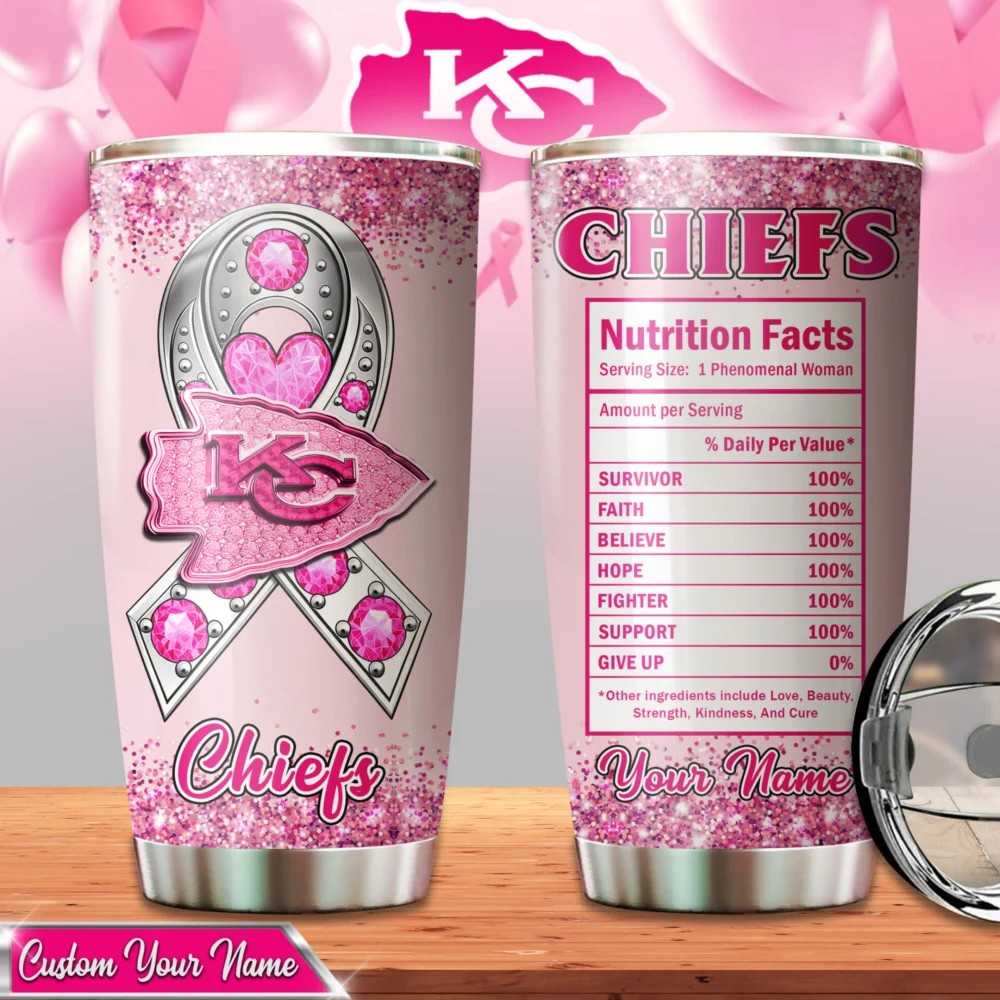 Kansas City Chiefs | Premium NFL Breast Cancer Tumbler TD