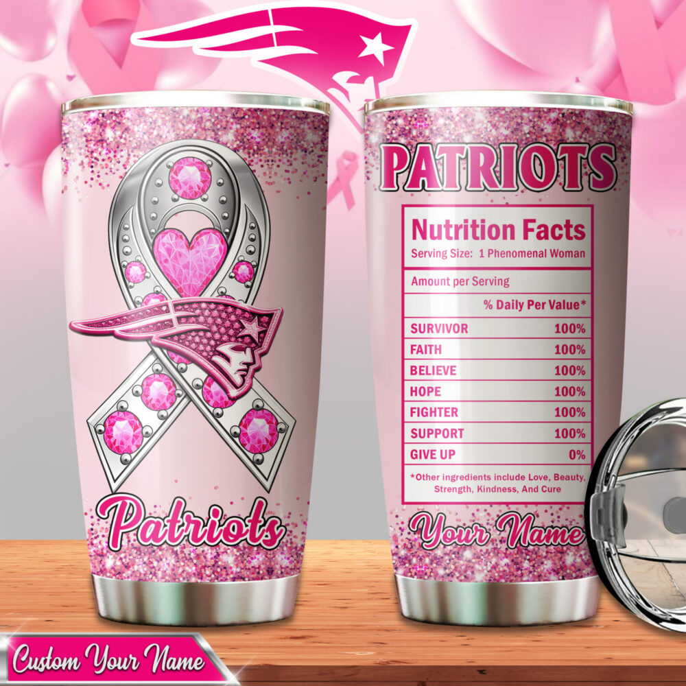 New England Patriots | Premium NFL Breast Cancer Tumbler TD - 20oz