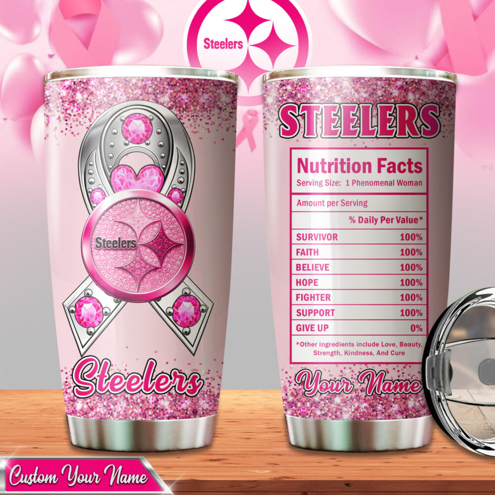 Pittsburgh Steelers | Premium NFL Breast Cancer Tumbler TD