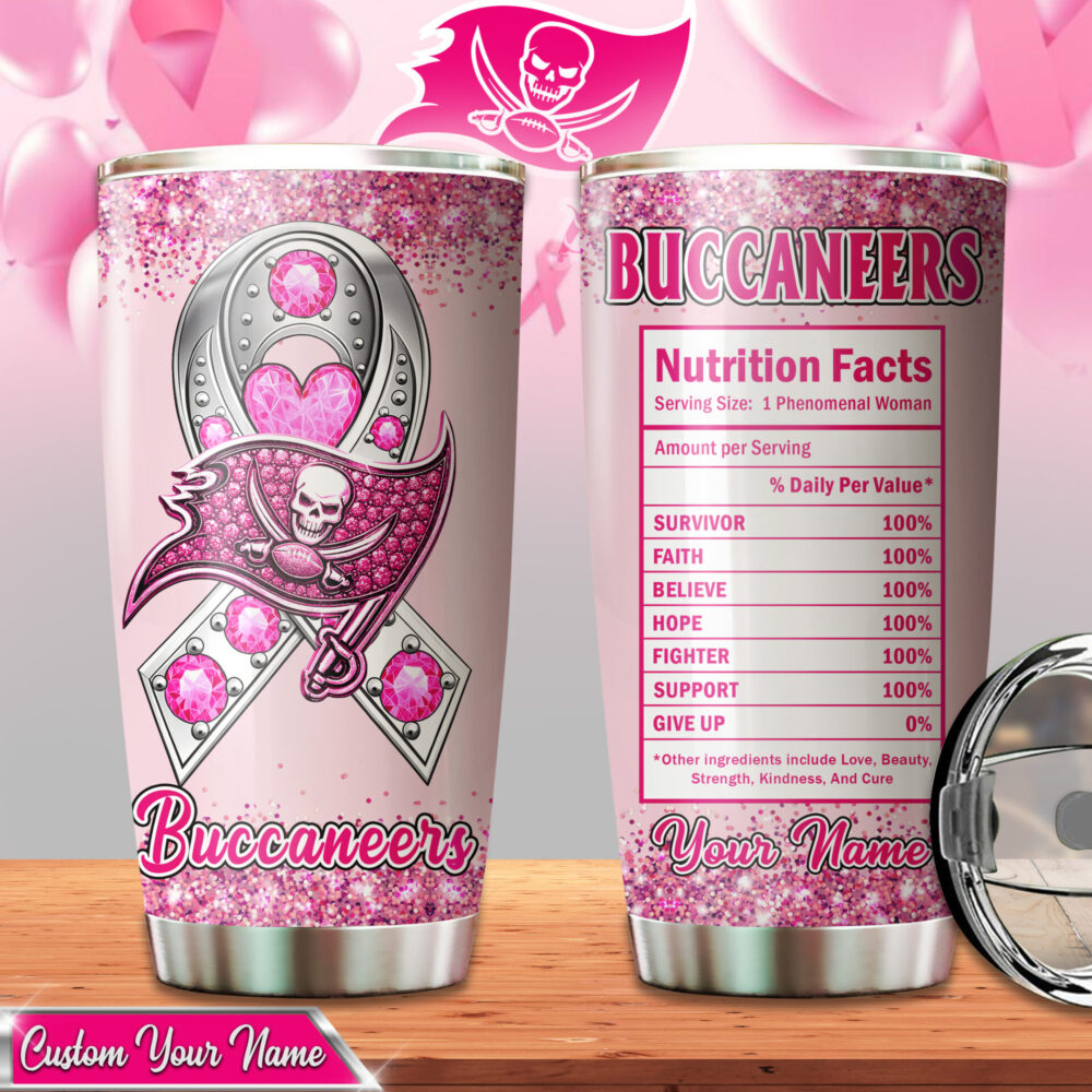 Tampa Bay Buccaneers | Premium NFL Breast Cancer Tumbler TD - 20oz