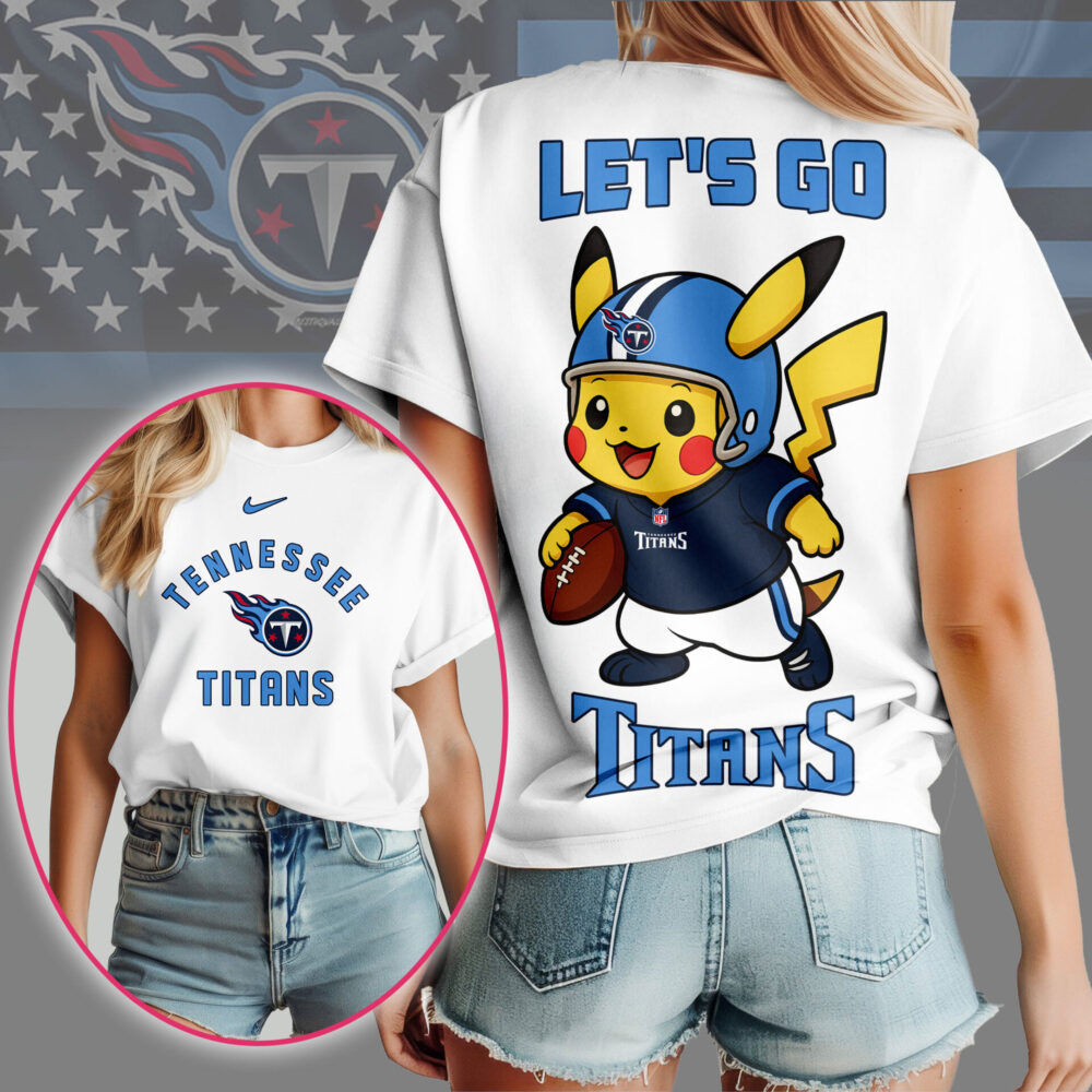 Tennessee Titans | Premium NFL Pokemon Fan 3D Shirt NY - 4XL, White