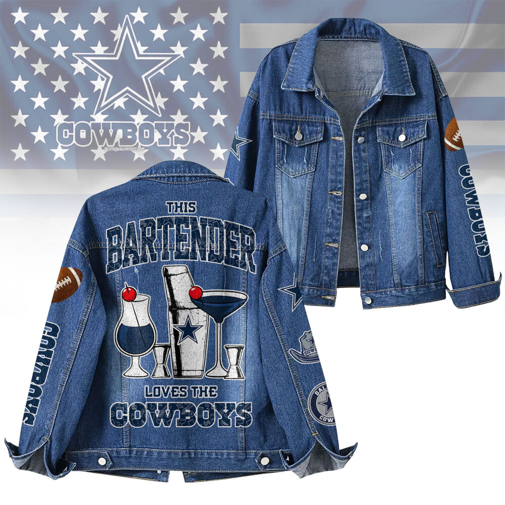 Dallas Cowboys | Premium NFL Bartender Fan Denim Jacket NY
