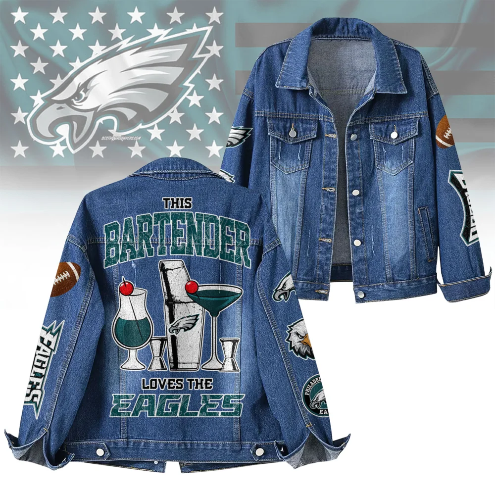 Philadelphia Eagles | Premium NFL Bartender Fan Denim Jacket NY