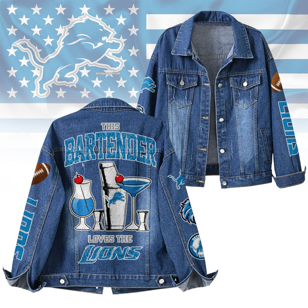 Detroit Lions | Premium NFL Bartender Fan Denim Jacket NY
