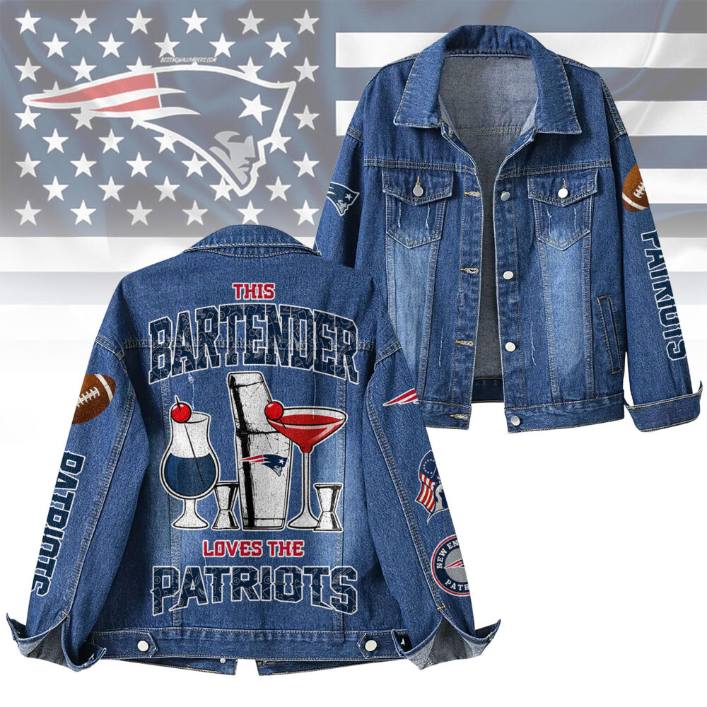 New England Patriots | Premium NFL Bartender Fan Denim Jacket NY