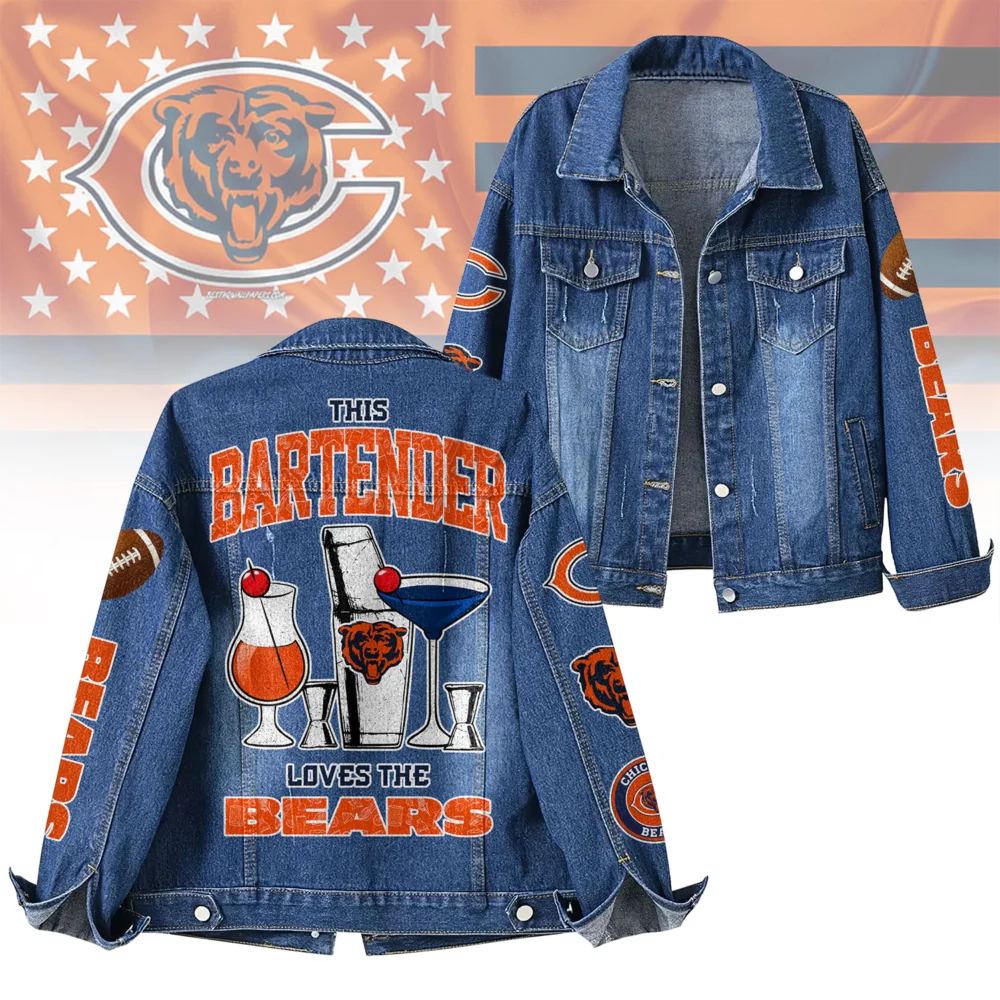 Chicago Bears | Premium NFL Bartender Fan Denim Jacket NY