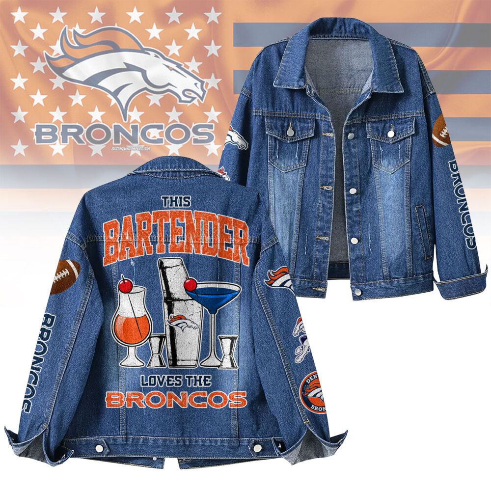 Denver Broncos | Premium NFL Bartender Fan Denim Jacket NY