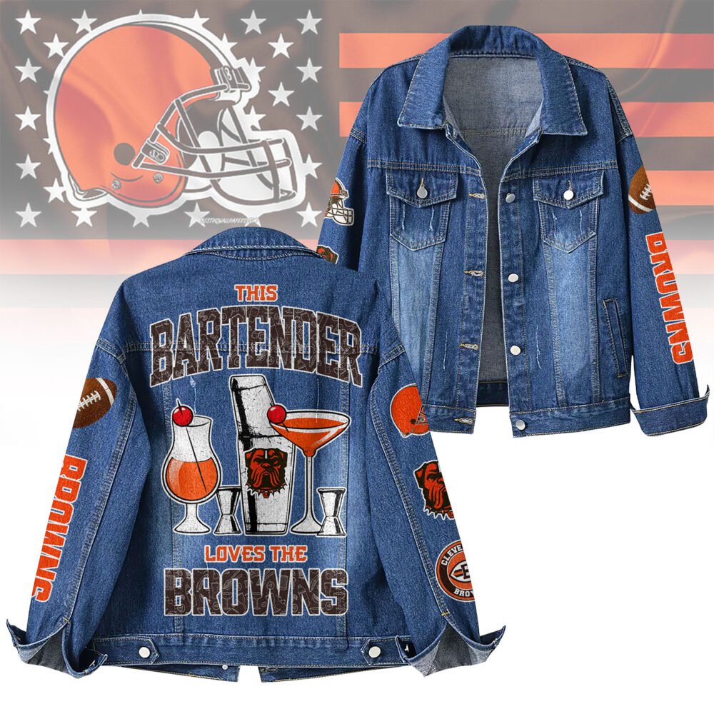 Cleveland Browns | Premium NFL Bartender Fan Denim Jacket NY