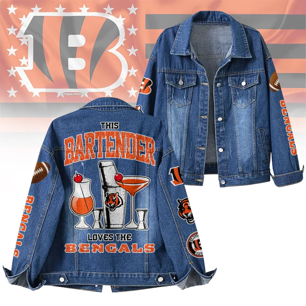 Cincinnati Bengals | Premium NFL Bartender Fan Denim Jacket NY