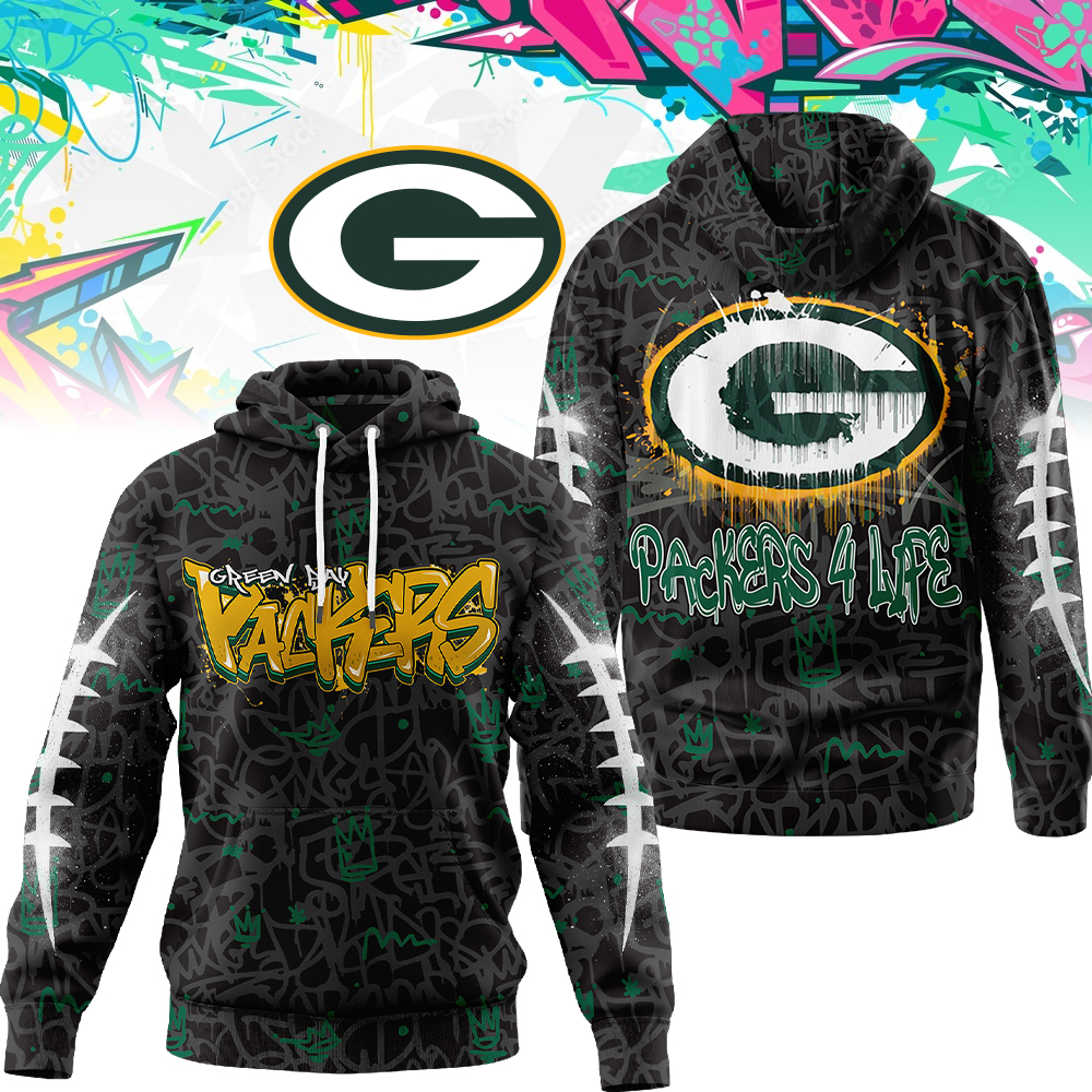 Green Bay Packers | Premium NFL Special Graffiti My Team 4 Life Hoodie MM
