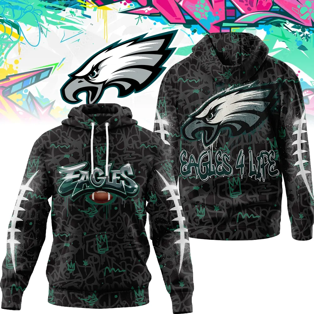 Philadelphia Eagles | Premium NFL Special Graffiti My Team 4 Life Hoodie MM