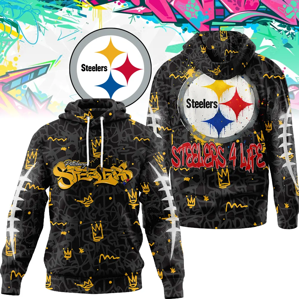 Pittsburgh Steelers | Premium NFL Special Graffiti My Team 4 Life Hoodie MM