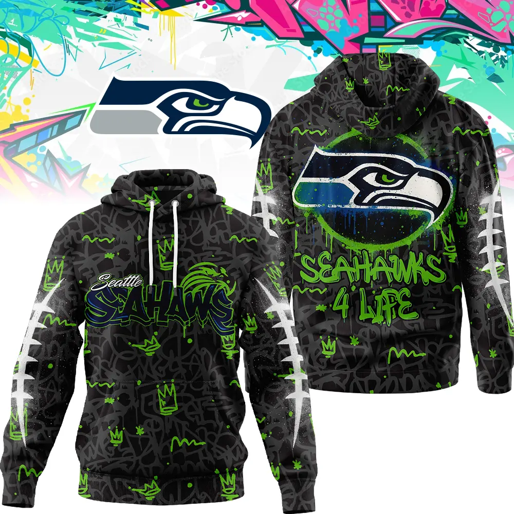 Seattle Seahawks | Premium NFL Special Graffiti My Team 4 Life Hoodie MM
