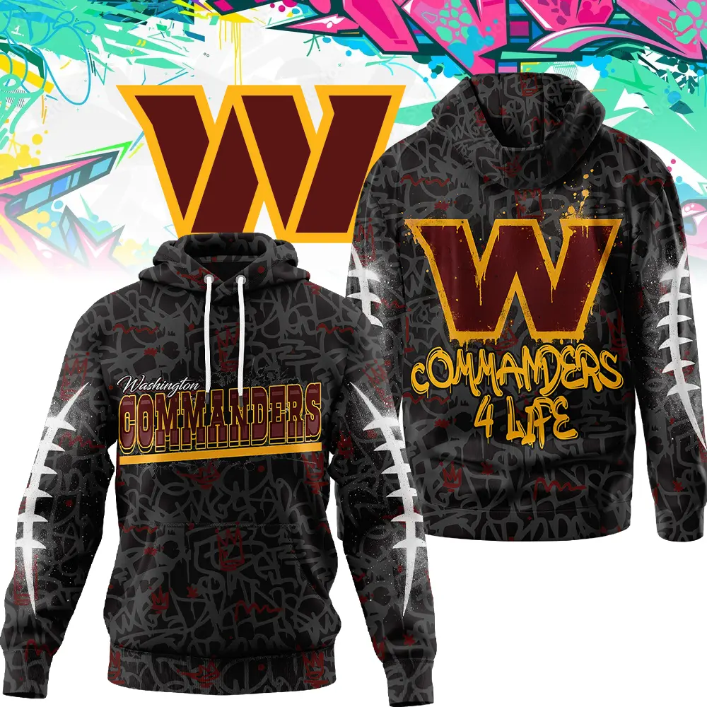 Washington Commanders | Premium NFL Special Graffiti My Team 4 Life Hoodie MM