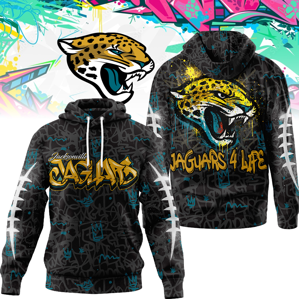 Jacksonville Jaguars | Premium NFL Special Graffiti My Team 4 Life Hoodie MM