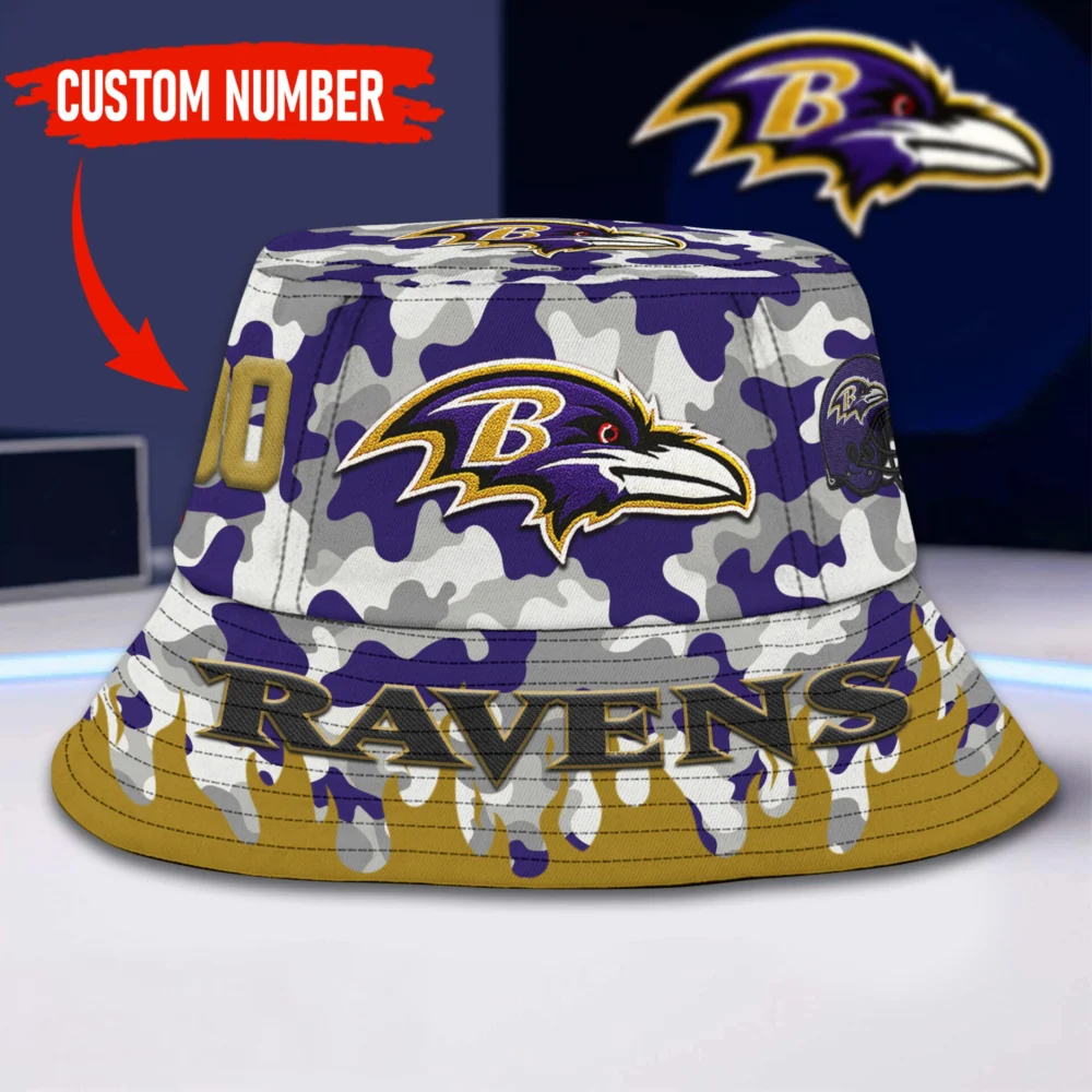 Baltimore Ravens | Premium NFL Flaming Bucket Hat TD