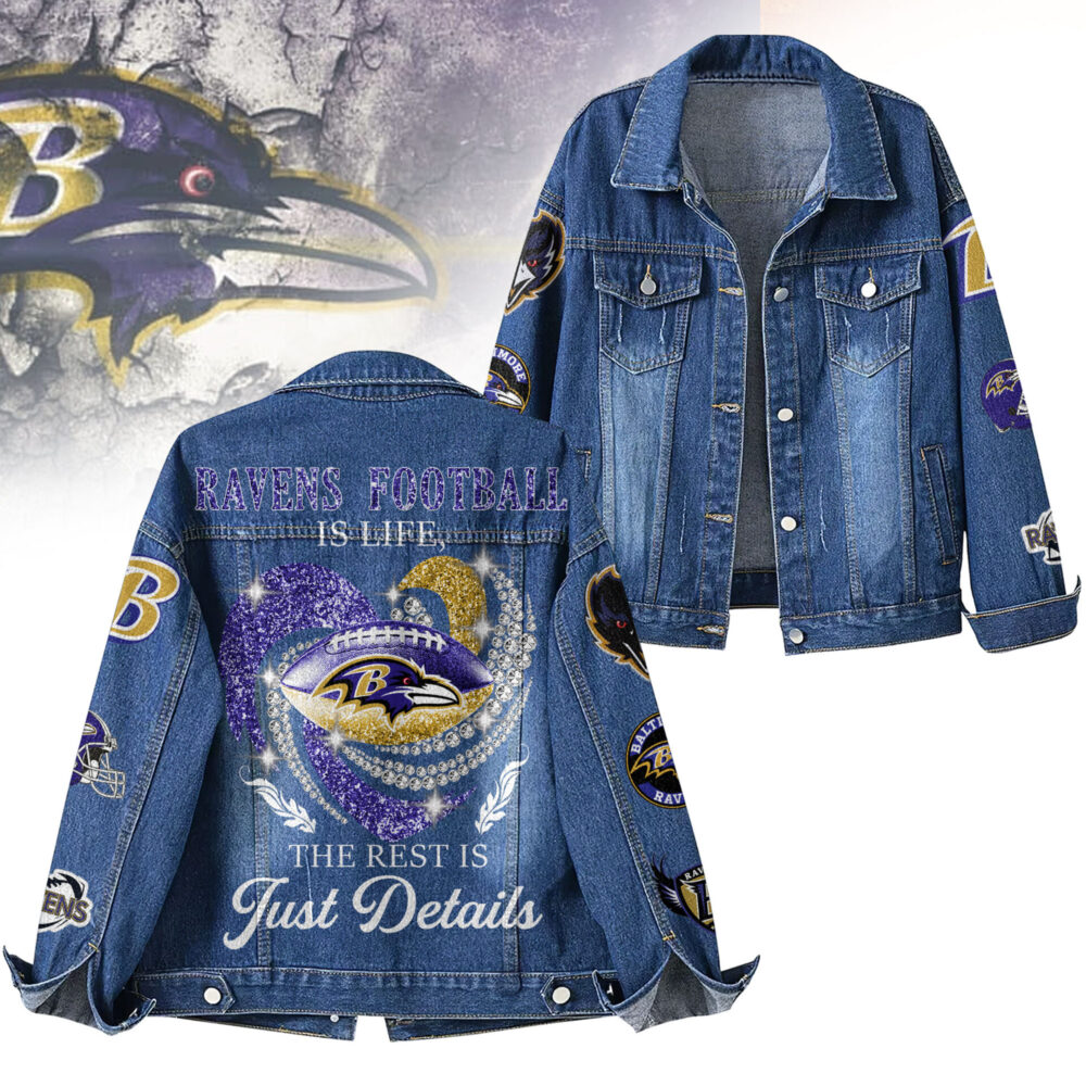 Baltimore Ravens | Premium NFL Football Is Life Denim Jacket TD