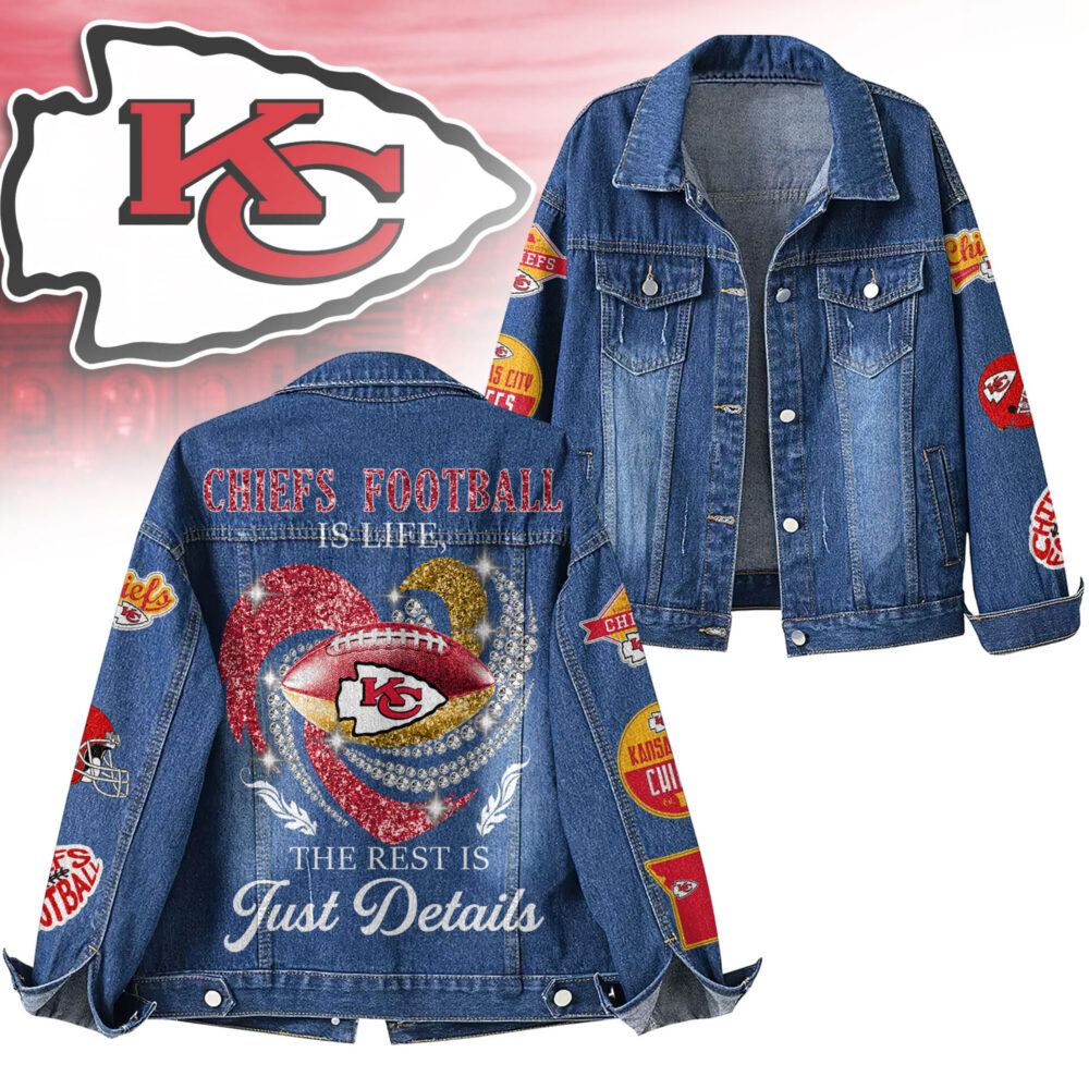 Kansas City Chiefs | Premium NFL Football Is Life Denim Jacket TD