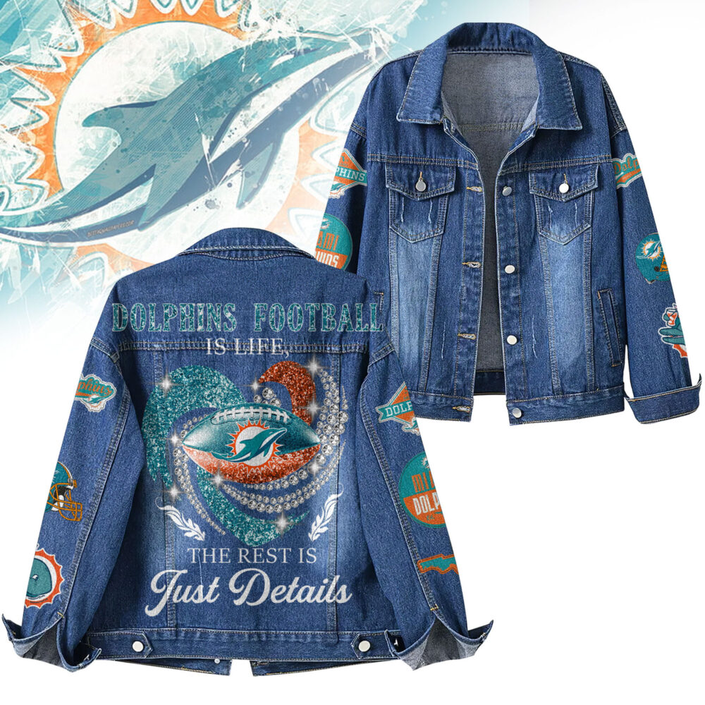 Miami Dolphins | Premium NFL Football Is Life Denim Jacket TD - L
